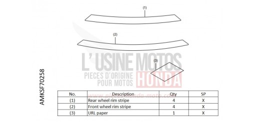 KIT,WHEEL STRIPE SET *NH463* CRF1100D2N de 2022